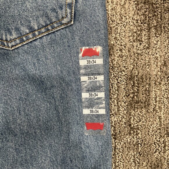 New Levis 516 Mens 38W x 34L Regular Straight Leg Slim Fit Blue Denim Jeans NWT - Picture 4 of 5